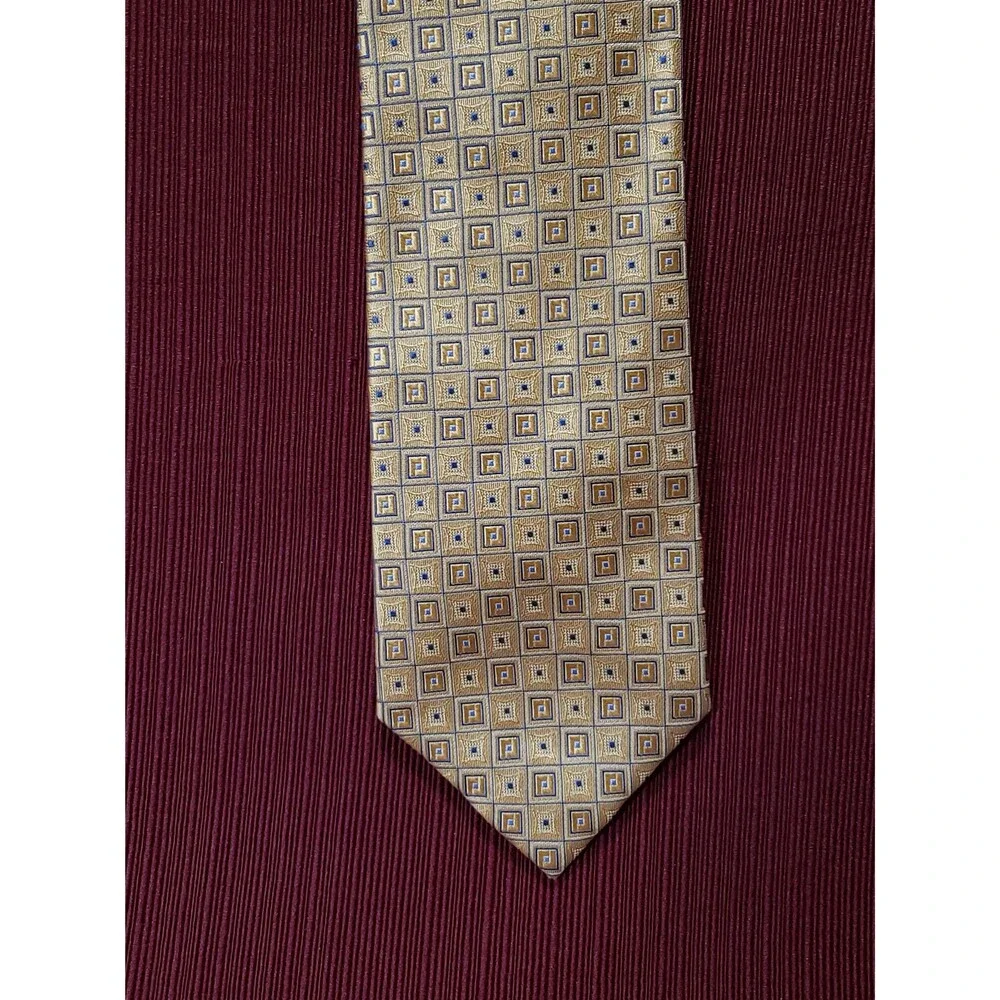 Vintage Tommy Hilfiger Necktie Featuring Blue White and Gold Fashion Clothes